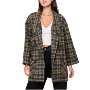 Plaid Women's Jacket in Black, Olive and Grey